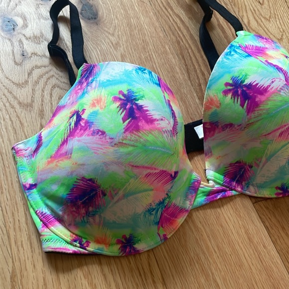 PINK || Palm Tree Demi Wear Everywhere Bra Size 34DD - Picture 2 of 8